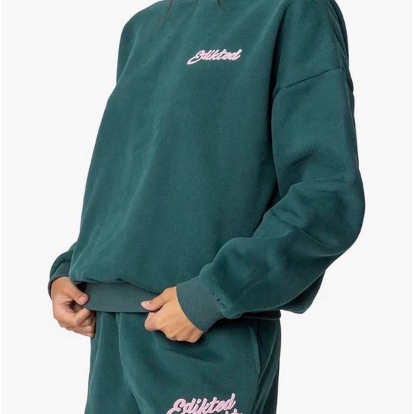 Edikted Green Hoodie + Shorts - Picture 3 of 6